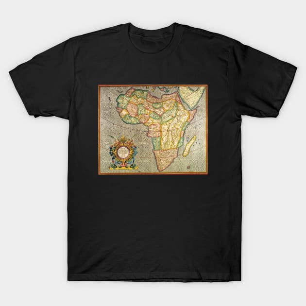 Antique Old World Map of Africa by Gerardus Mercator T-Shirt by MasterpieceCafe